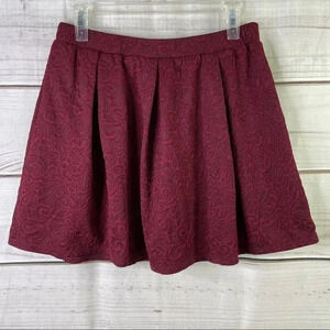 Joe B by Joe Benbasset Maroon Skater Skirt Large Pull On Elastic Waist